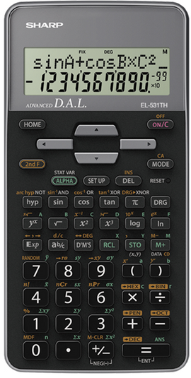 Sharp Scientific Calculator EL-531, 273 Functions - Battery Operated, GRAY & BLACK