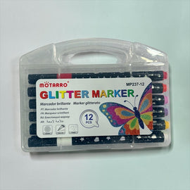 Glitter Marker Set with Sparkle Carry Case, 12 Colours