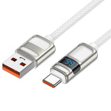 Hoco U137 5A Line Charging Data Cable With Display Type-C, Black