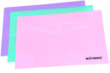 Solid Plastic Folder,  Legal Size, Velcro Fastener, Assorted Pastel Colours, Single Unit