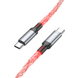 Hoco U112 Shine 60W Charging Data Cable For Type-C To Type-C, Gray