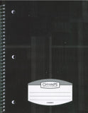 Champs Spiral Flexible Cover Notebook, 5 Subject, 8'x10.5', Thick Pages, 240pgs, Assorted Colours