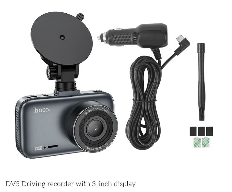 Hoco DV5 Driving Recorder with 3-Inch Screen Display - Charrans.com