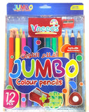 VN Jumbo Triangular Colour Pencils with Sharpener, 12pc