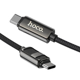 Hoco U137 Line 60W Charging Data Cable With Display C To C, Black