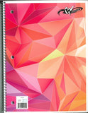 Winners 2 Subject Spiral Notebook, 10.5" x 8", 3-Hole Ruled & Lined, 80sheets, Assorted Patterns, Single