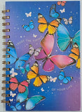 Inspirational Quotes Butterfly Decor Lined Spiral Journal, Hardcover, Blue
