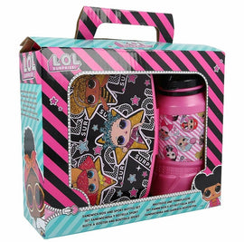 Disney Kids 2-pc Back to School Set - Sports Bottle 420ml & Sandwich Box - LOL Surprise Rock On