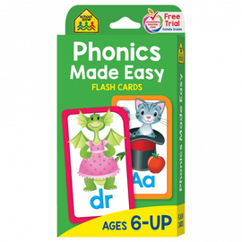 School Zone Phonics Made Easy Flash Cards Ages 6-Up