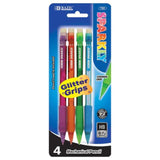 BAZIC Mechanical Pencil, Sparkly 0.7 mm with Glitter Grip (4/Pk)