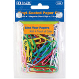 BAZIC, Color Paper Clips, Regular Size, 33mm, 200count