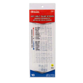 BAZIC Dual Temp. Mini Hot Melt Glue Sticks, 7.87"x 0.27", (10 per pack)