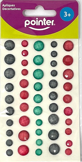 Pointer, Decorative 3D Gem Stickers, Assorted Colours & Patterns