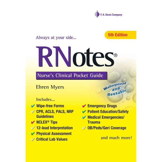 RNotes, Nurse's Clinical Pocket Guide, 5ed BY E. Myers