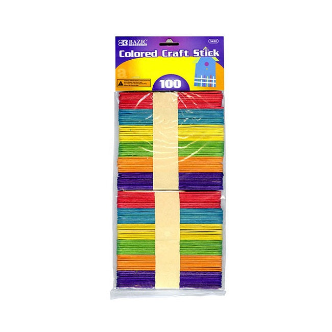 BAZIC Craft Palette Stick, Coloured, 100Count