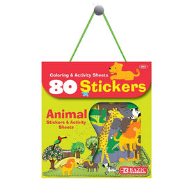 BAZIC, Sticker, Animal Series Assorted, 80count