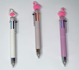 6 Colour Retractable Ballpoint Pen, FLAMINGO