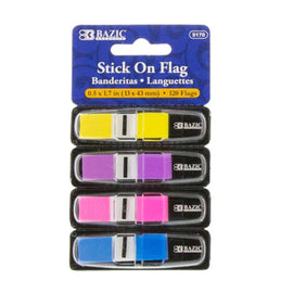 BAZIC Neon Color Coding Flags w/ Dispenser, 30count (4/Pack)