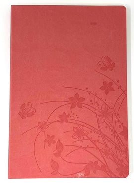 Embossed Softcover Diary, 10x 6.5in, Ruled Sheets - PINK