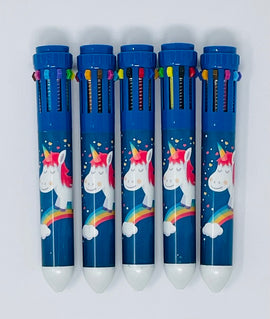 10 Colour Retractable Ballpoint Pen, UNICORN