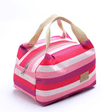 Insulated Lunch Bag, Pink Broad Stripes