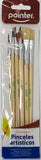 Pointer, Artistic Paint Brush Set, Wooden, Assorted Sizes, 6count