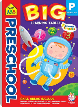 School Zone Big Preschool Learning Tablet Workbook Age 3-5
