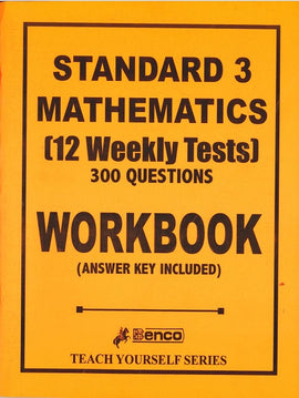 Standard 3, Mathematics, 12 Weekly Test, 300 Questions, Workbook