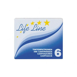 Life Line, 6ct Blue Ink Cartridges Refills for Fountain Pen