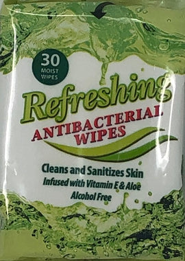 Refreshing Antibacterial Wipes, 30count, Green