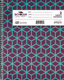Scholar, 2 Subject Spiral Bound Notebook