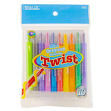 BAZIC Mini Propelling Twist Crayons, 10 colours