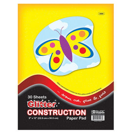 BAZIC, Construction Paper Pad, Glitter, 9" X 12", 30count