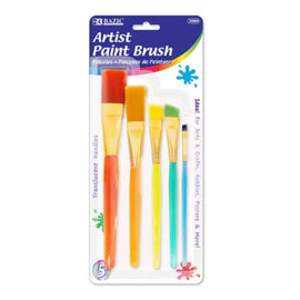 BAZIC Paint Brush with Translucent Handle set (5/Pack)