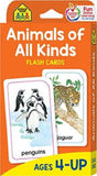 School Zone Animals of All Kinds Flash Cards Ages 4-Up