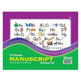 BAZIC Manuscript Writing Pad, 10.5" X 8" , 50 count