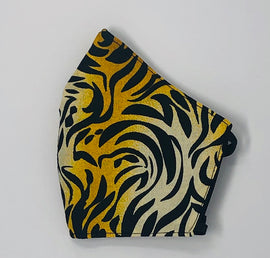 Adult Face Mask, Fabric, Contoured, TIGER PRINT