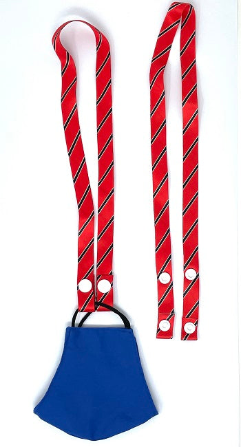 Face Mask Lanyard, Button Secure, RED,BLACK AND WHITE