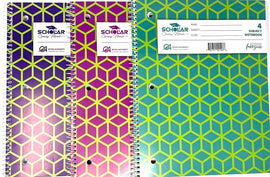 Scholar, 4 Subject Spiral Bound Notebook