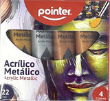 Pointer Acrylic Paint Metallic Colors, 4 Colours