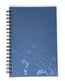 Embossed Floral Print Hardcover Spiral Bound Notebook, Assorted Solid Colours, 10x 6.5in