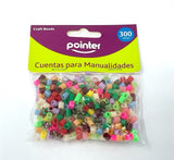 Pointer Cylindrical Craft Beads, Assorted Colours, 300pieces