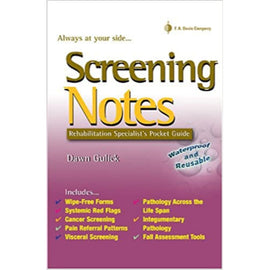 Screening Notes, Rehabilitation Specialist's Pocket Guide, 1ed, BY D. Gullick