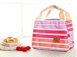 Insulated Lunch Bag, Pink & Orange Stripes