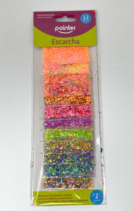 Pointer Rainbow Glitter Set, 12 Packs, Assorted Bright Colours