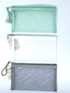 Mesh Pencil Case, Designer Colours, Bright White