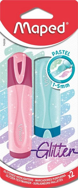 Maped Pastel Color Glitter Highlighter, 2count
