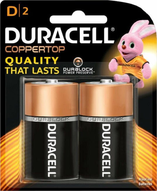 Duracell, Battery, D2, 2count