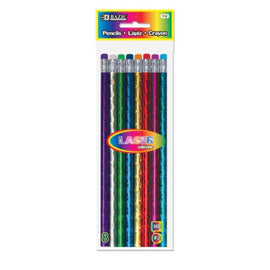 BAZIC Metallic Laser Foil Wood Pencil w/ Eraser (8/Pack)