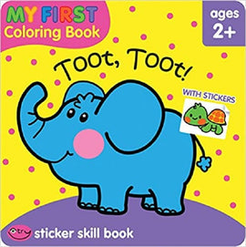 School Zone Toot, Toot! My First Coloring and Sticker Skill Book Ages 2+